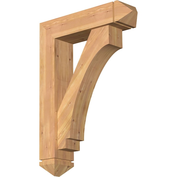 Ekena Millwork Imperial Arts and Crafts Smooth Bracket w/ Offset Brace, Western Red Cedar, 7 1/2"W x 30"D x 42"H BKT0806X30X42IMP03SWR - main